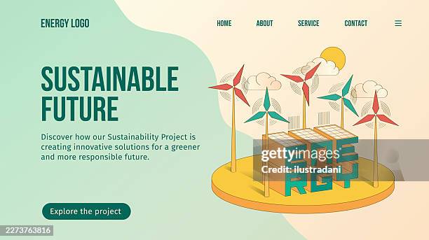 sustainability future energy project template for website or presentation multicolored - web development isometric stock illustrations