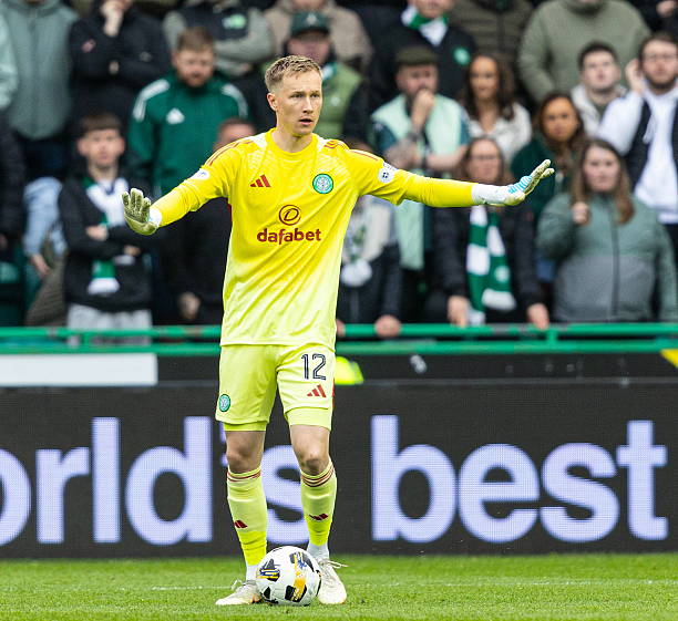 Celtic's Viljami Sinisalo in action during a William Hill Premiership match between Hibernian and Celtic at Easter Road, on May 03 in Glasgow,...