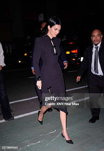 Kendall Jenner seen at Jeff Bezos and Lauren Sánchez Bezos Met Gala pre-party at their NoMad apartment on May 02, 2026 in New York City.