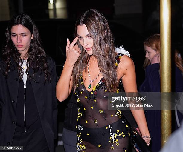 Vittoria Cerretti seen at Jeff Bezos and Lauren Sánchez Bezos Met Gala pre-party at their NoMad apartment on May 02, 2026 in New York City.