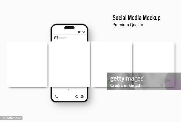 social media post mockup. vector, eps 10 - merry go round stock illustrations