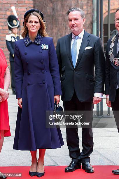 Princess Madeleine of Sweden, Duchess of Hälsingland and Gästrikland and Christopher O’Neill attend a lunch in honor of the King at the City Hall...