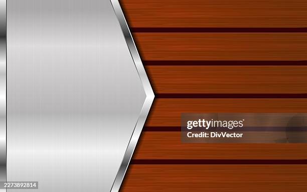 wooden texture background with silver plate - silver plate background stock illustrations