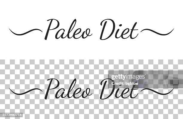 paleo diet - calligraphy text with swashes on blank background - paleolithic stock illustrations
