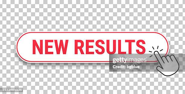 new results - 3d click web button with hand cursor on blank background - input output stock illustrations