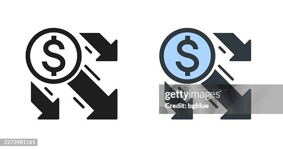 Dollar decrease. Icons for design - Editable icon Dollar decrease. Icons for design - Editable icon