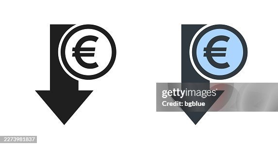 Euro decrease. Icons for design - Editable icon Euro decrease. Icons for design - Editable icon