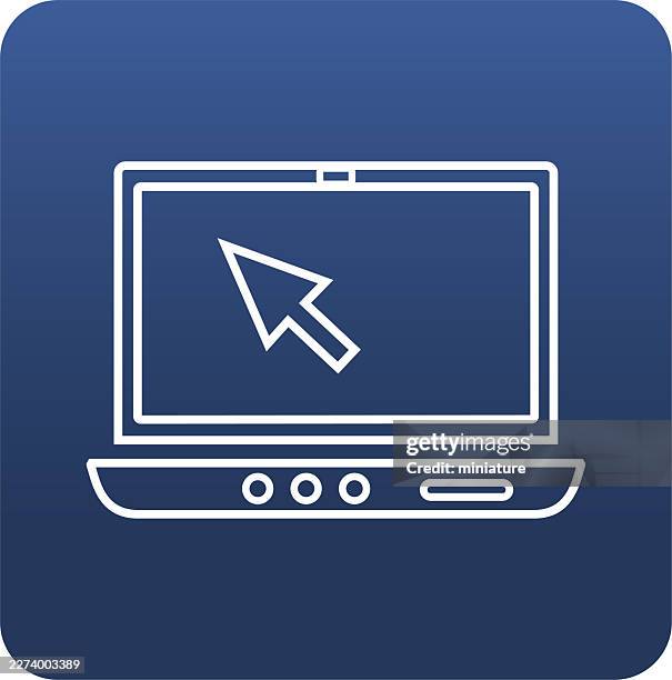 laptop computer icon - mouse pointer doodle stock illustrations