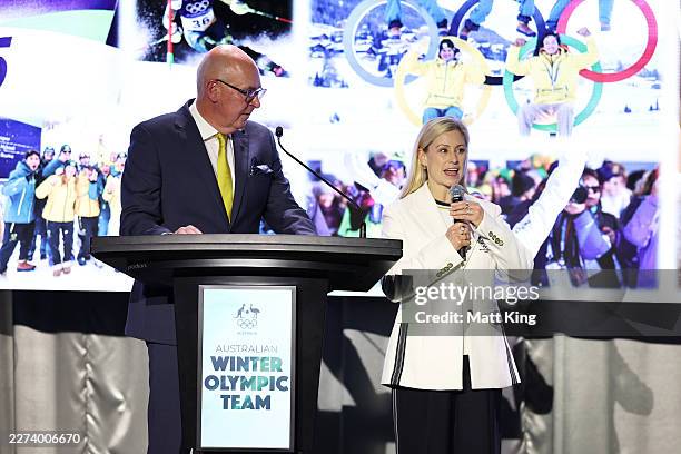 Chef de Mission for the Australian Team at the Milano-Cortina 2026 Winter Olympic Games, Alisa Camplin-Warner speaks during the AOC President's...