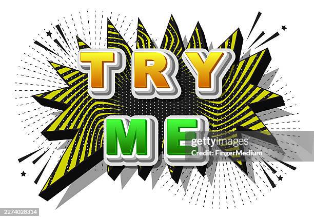 try me speech bubble banner - try something stock illustrations