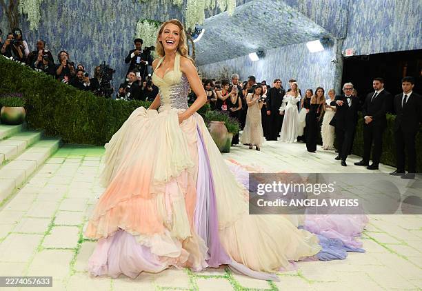 Actress Blake Lively arrives for the 2026 Met Gala celebrating "Costume Art" at the Metropolitan Museum of Art, in New York, on May 4, 2026.