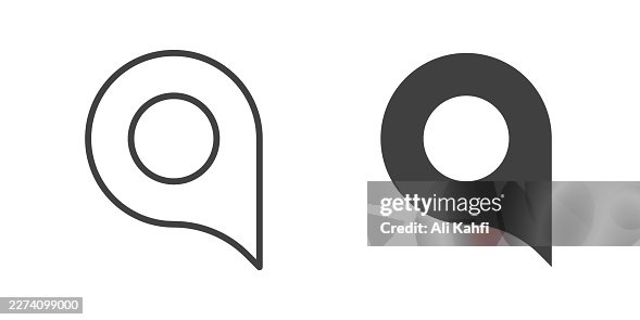 Map Pin thin line and glyph solid icon. Editable stroke and perfect pixel isolated on transparent background. Map Pin thin line and glyph solid icon. Editable stroke and perfect pixel isolated on transparent background.