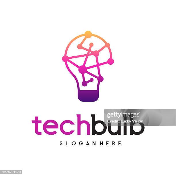 modern tech bulb logo designs concept, pixel technology bulb idea logo template stock illustration - integrated solutions stock illustrations
