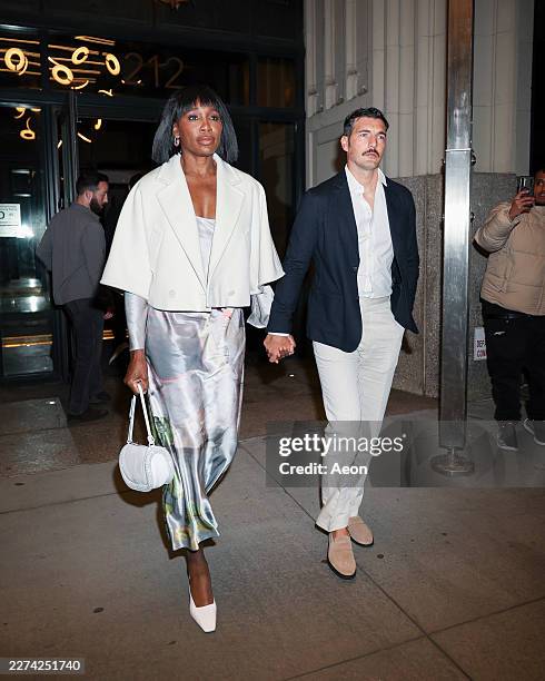 Venus Williams and Andrea Preti seen at Jeff Bezos and Lauren Sánchez Bezos Met Gala pre-party at their NoMad apartment on May 02, 2026 in New York...