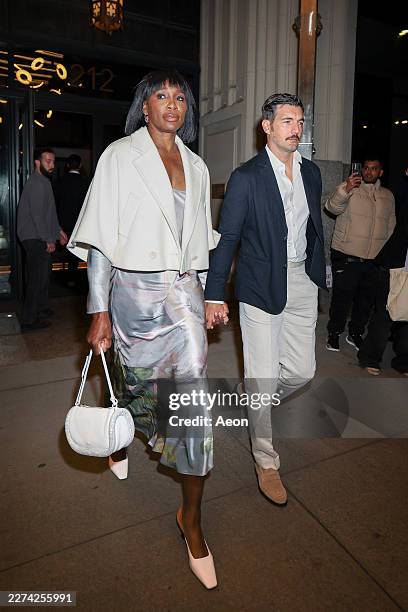 Venus Williams and Andrea Preti seen at Jeff Bezos and Lauren Sánchez Bezos Met Gala pre-party at their NoMad apartment on May 02, 2026 in New York...