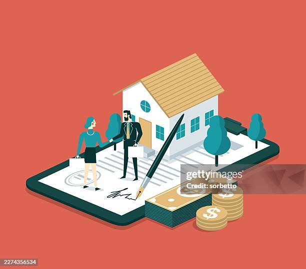 mortgage loan - notary stock illustrations