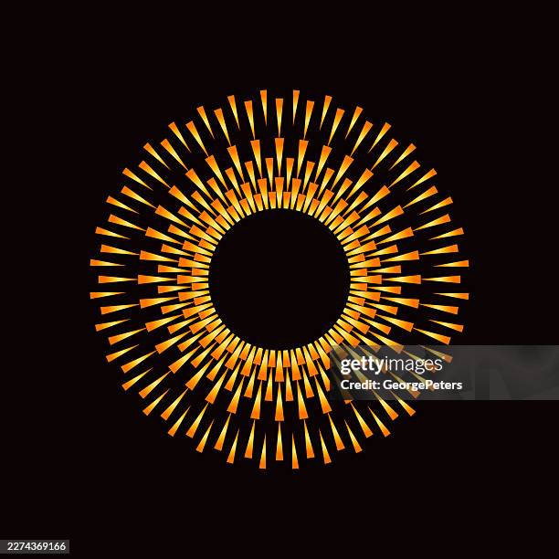 concentric circles and light beams abstract background - energy efficient heating stock illustrations