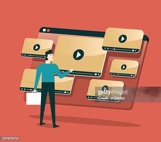 video sharing - webinar stock illustrations