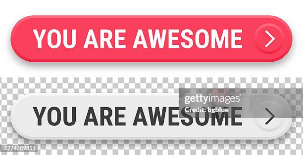 you are awesome - 3d click web buttons on blank background - wow computer stock illustrations