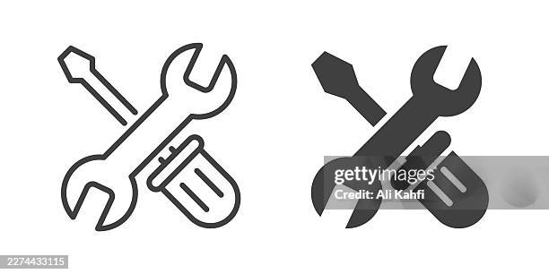 repair tools thin line and glyph solid icon. editable stroke and perfect pixel isolated on transparent background. - toggle switch stock illustrations