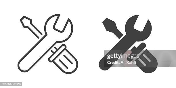 repair tools thin line and glyph solid icon. editable stroke and perfect pixel isolated on transparent background. - toggle switch stock illustrations