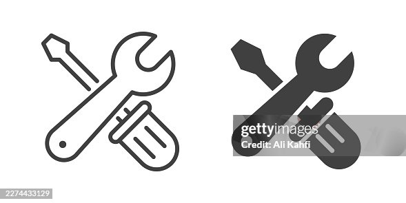 Repair Tools thin line and glyph solid icon. Editable stroke and perfect pixel isolated on transparent background. Repair Tools thin line and glyph solid icon. Editable stroke and perfect pixel isolated on transparent background.