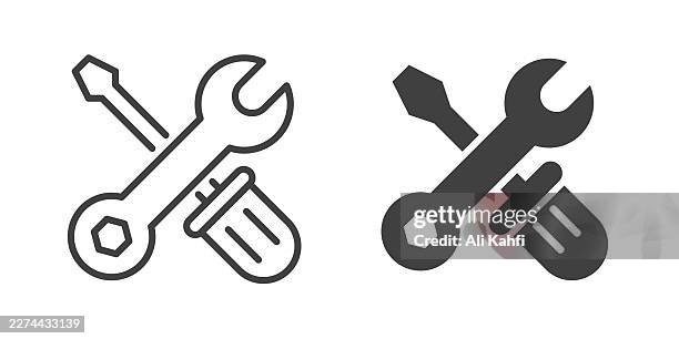 repair tools thin line and glyph solid icon. editable stroke and perfect pixel isolated on transparent background. - toggle switch stock illustrations