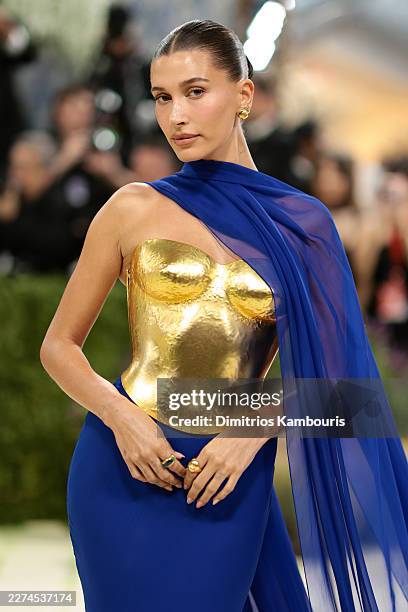 Hailey Bieber attends the 2026 Met Gala celebrating "Costume Art" at the Metropolitan Museum of Art on May 04, 2026 in New York City.