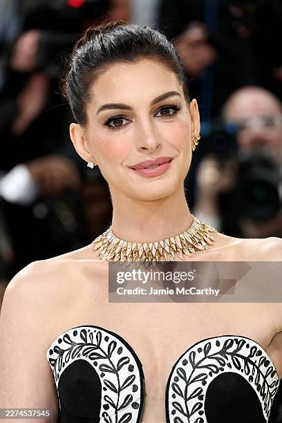Anne Hathaway attends the 2026 Met Gala celebrating "Costume Art" at the Metropolitan Museum of Art on May 04, 2026 in New York City.