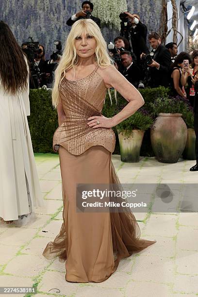 Donatella Versace attends the 2026 Met Gala celebrating "Costume Art" at the Metropolitan Museum of Art on May 04, 2026 in New York City.