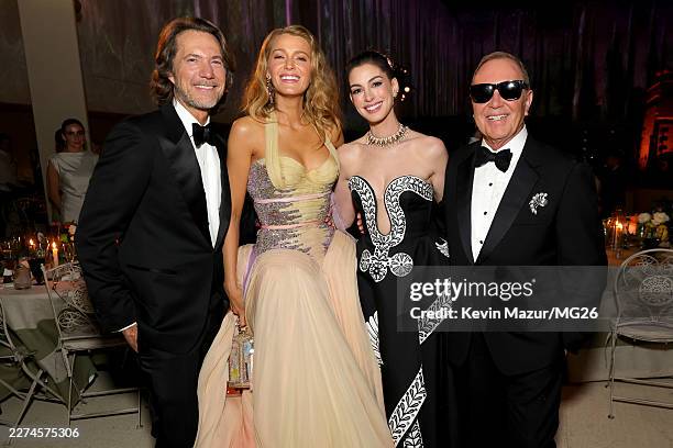 Lance LePere, Blake Lively, Anne Hathaway and Michael Kors attend the 2026 Met Gala celebrating "Costume Art" at the Metropolitan Museum of Art on...