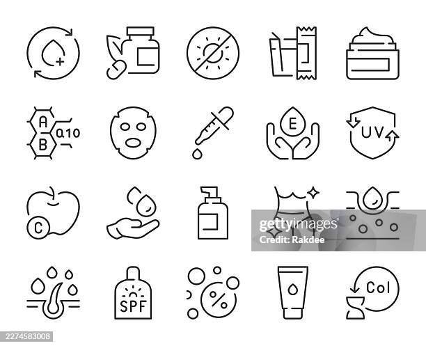 skin care - light line icons - exfoliation stock illustrations