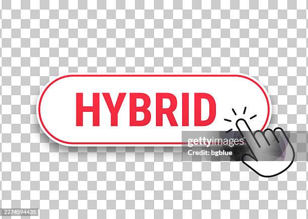 hybrid - 3d click web button with hand cursor on blank background - multiple hands pointing stock illustrations