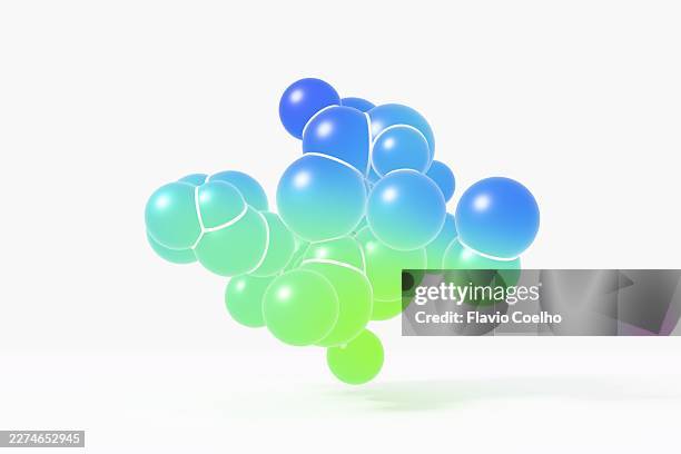 intersecting spheres showcasing volumetric interactions - horizontal version - verbindung wird hergestellt stock-fotos und bilder