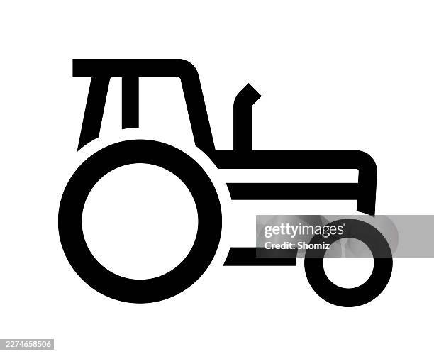 tractor vector icon - hydraulics stock illustrations