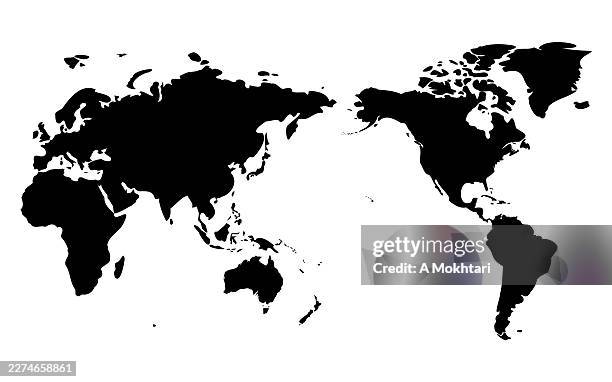 world map vector black. - world map simple stock illustrations