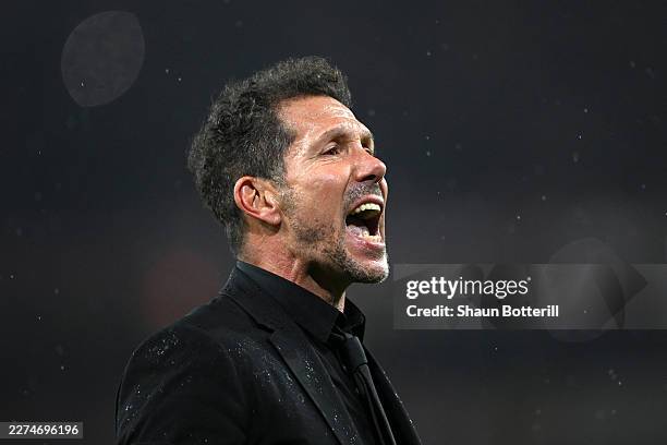 Diego Simeone, Head Coach of Atletico de Madrid, reacts after the team's defeat in the UEFA Champions League 2025/26 Semi Final Second Leg match...