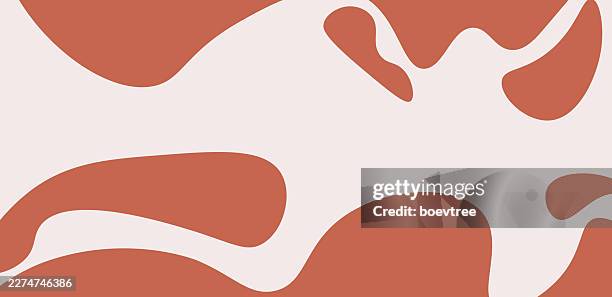 abstract red irregular hand drawn liquid flowing wavy texture banner background - coffee splash stock illustrations