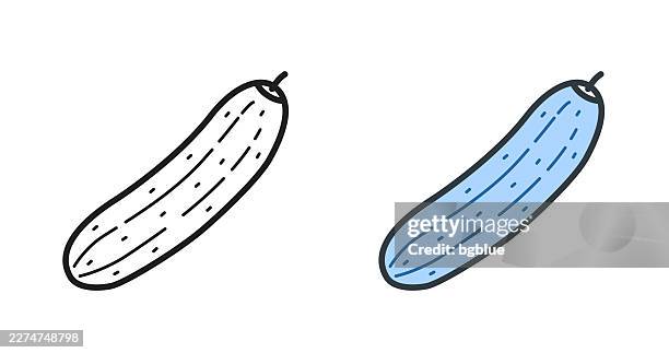 cucumber. icons for design - editable stroke icon - courgette stock illustrations