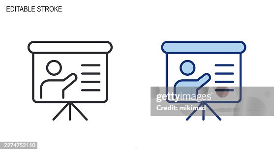 Presentation Speaker Icon Set. Editable stroke. Vector, EPS10 Presentation Speaker Icon Set. Editable stroke. Vector, EPS10