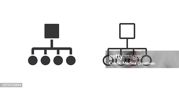 flowchart process icons. glyph solid and line series icon. - project manager stock illustrations