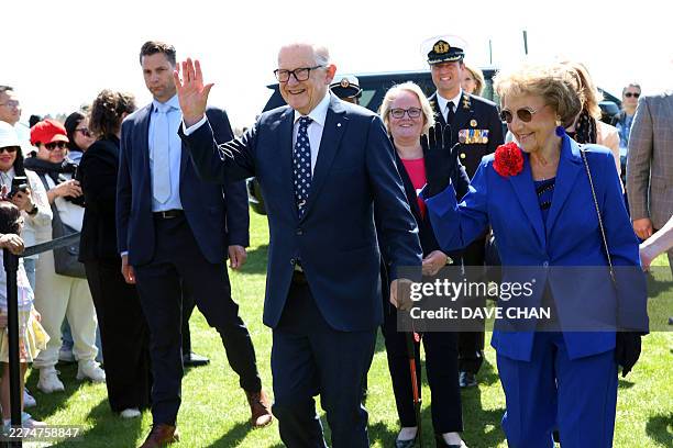 Princess Margriet of the Netherlands and her husband Pieter van Vollenhoven arrive at The Canadian Tulip Festival May 9, 2026 in Ottawa, Canada....