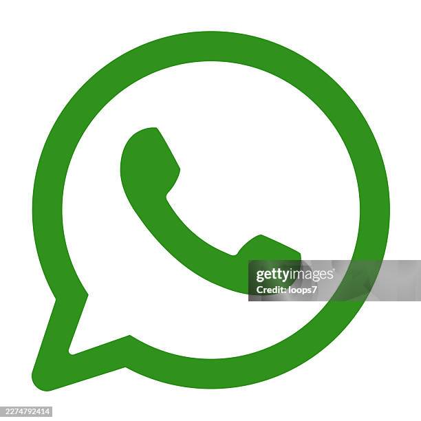 green messaging phone icon on white background - facebook icon stock illustrations