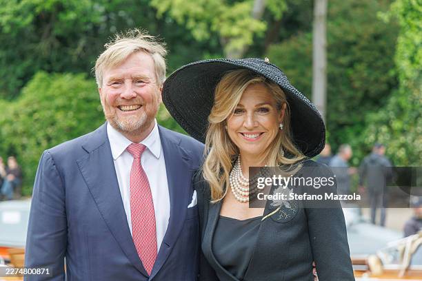 King Willem-Alexander and Queen Maxima take a stroll through the Giardini at the Venice Biennale on their way to inaugurate the Dutch Pavilion on May...