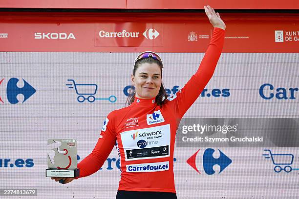 Lotte Kopecky of Belgium and Team SD Worx - Protime celebrates at podium as Red Leader Jersey winner during the 12th La Vuelta Femenina 2026, Stage 4...