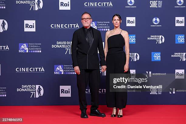 Valerio Mastandrea and Valentina Avenia attend the red carpet during the 71st David Di Donatello on May 06, 2026 in Rome, Italy.