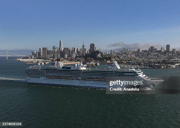 An Island Princess Cruise Ship of Princess Cruises departs from San Francisco, California, United States on May 9, 2026.