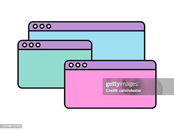 retro style web browser - software development stock illustrations