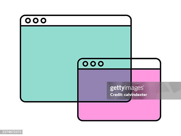 retro style web browser - software development stock illustrations