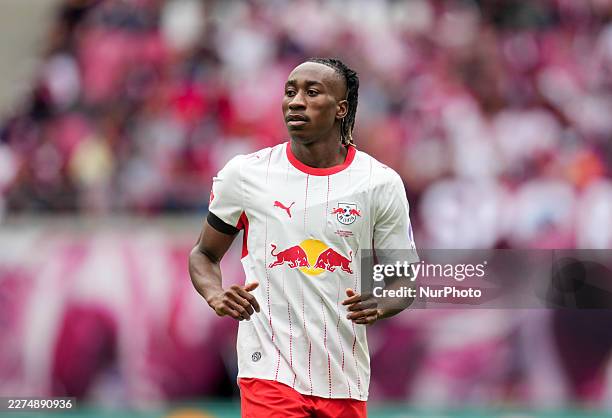 Yan Diomande looks on during match day 33 1.Bundesliga, RB Leipzig and St. Pauli, Red Bull Arena, Leipzig, Germany on May 09 2026.